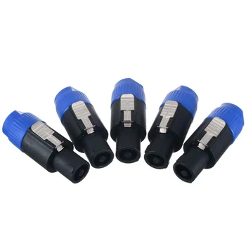 

10pcs High Quality Speakon 4 Pin Male Plug Compatible Audio Cable Connectors Blue Male Plug For Neutrik Speakon