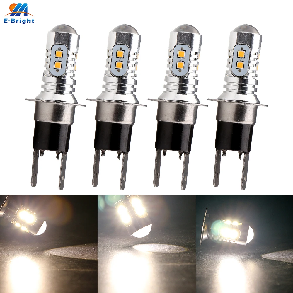 H3C 4Pcs 2323 10 SMD DC 12V 6500-8000K 800lm Car Led Fog Light Headlight Auto Turn Signal Bulb DT Running DRL Xeon White