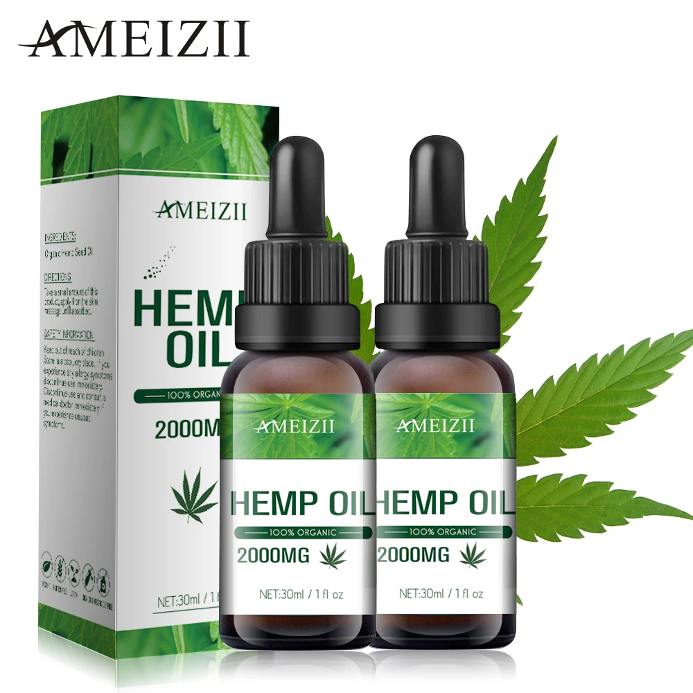 AMEIZII органическое Эфирное 100% конопляное масло 2000 мг травяные капли облегчение