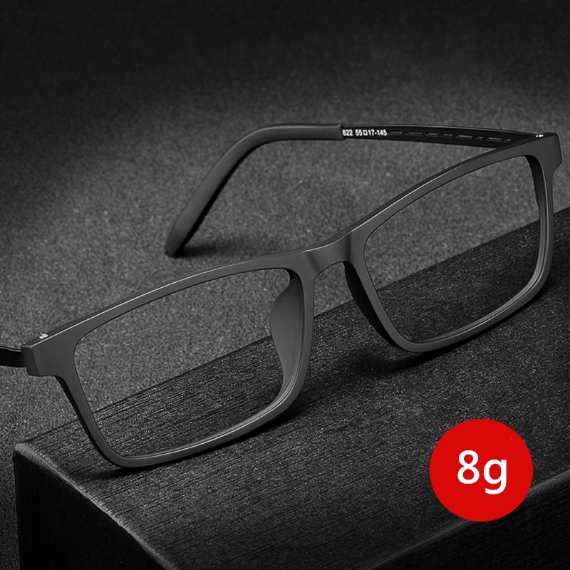 Pure Titanium Glasses Frame Men Comfortable Large Frame TR Glasses Frame Ultra Light Square Myopia Optical Glasses Frame 8822T