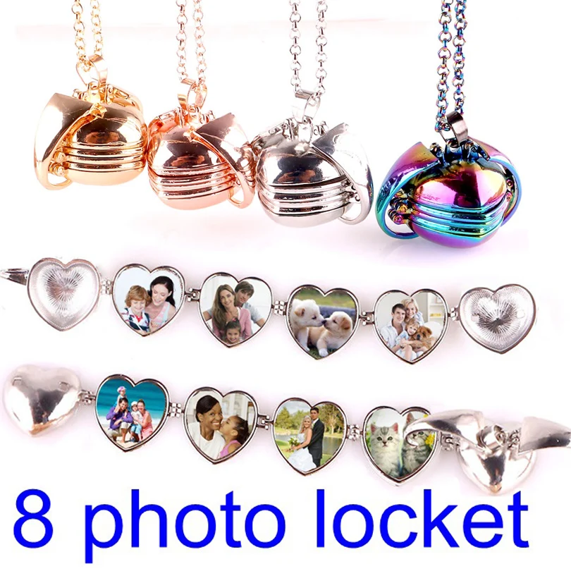 Magic Expanding Photos Pendant Heart Lockets Necklace Photo Locket