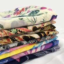 Tissu en mousseline de soie imprimé 75D, 1m, encre de chine, doux pour la peau, robe en soie, écharpe de vêtements Hanfu, printemps et été