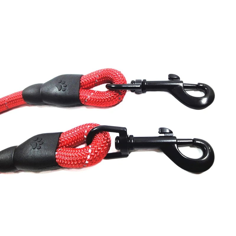 Pet Dogs Collar Accessories Reflective Nylon Leash Soft Handle No Tangle for Two Dogs