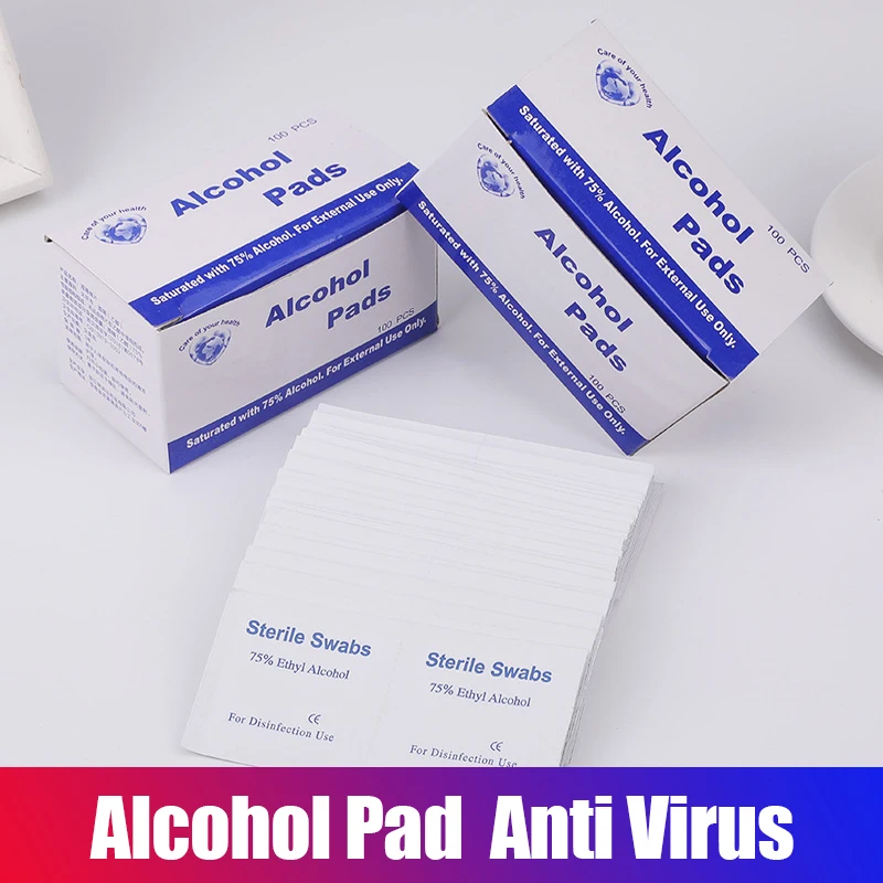 

100 Pcs Disposable Alcohol Wet Wipe Portable Disinfection Prep Swap Pad Antiseptic Skin Cleaning Care Mobile Phone Clean Wipe