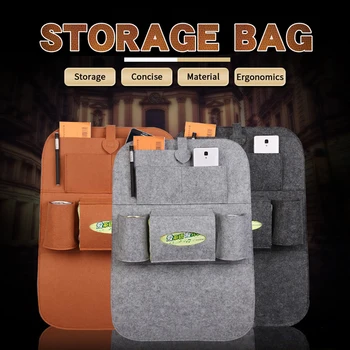 

Car Storage Bag Universal Back Seat Organizer Box Felt Covers Backseat Holder Multi-Pockets Container Stowing Tidying Styling