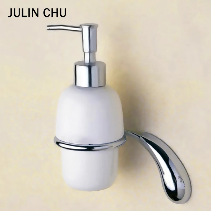 

Ceramic Liquid Soap Dispenser Chrome Wall Mounted Brass Wash Hand Kitchen Bathroom Shampoo Shower Detergent Dispensers Holder