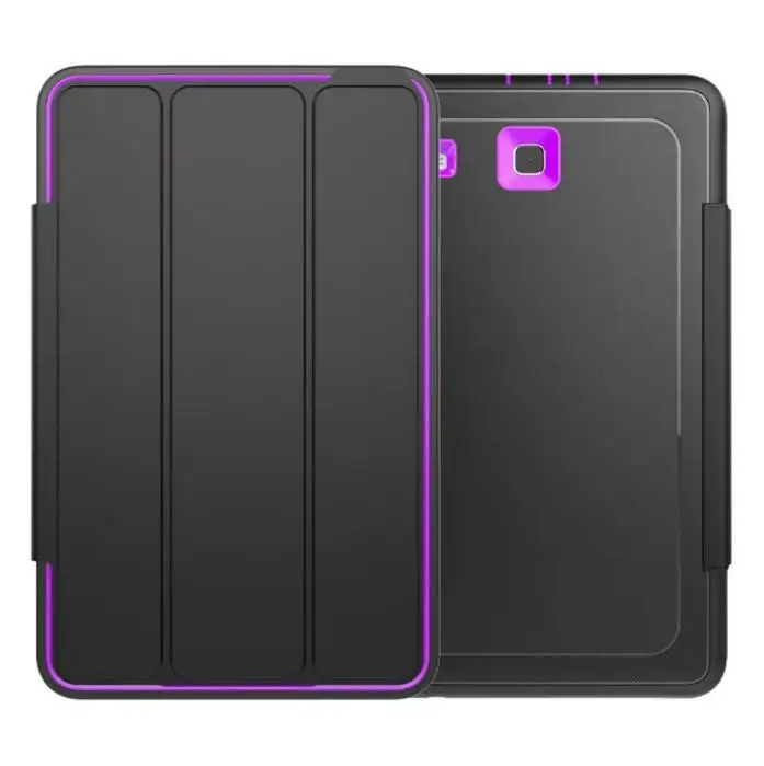 Розово-красный Чехол полностью защищающий телефон для Samsung Galaxy Tab E 9,6 SM-T560 T561 с экранной пленкой, безопасный ударопрочный жесткий чехол - Цвет: Розово-красный