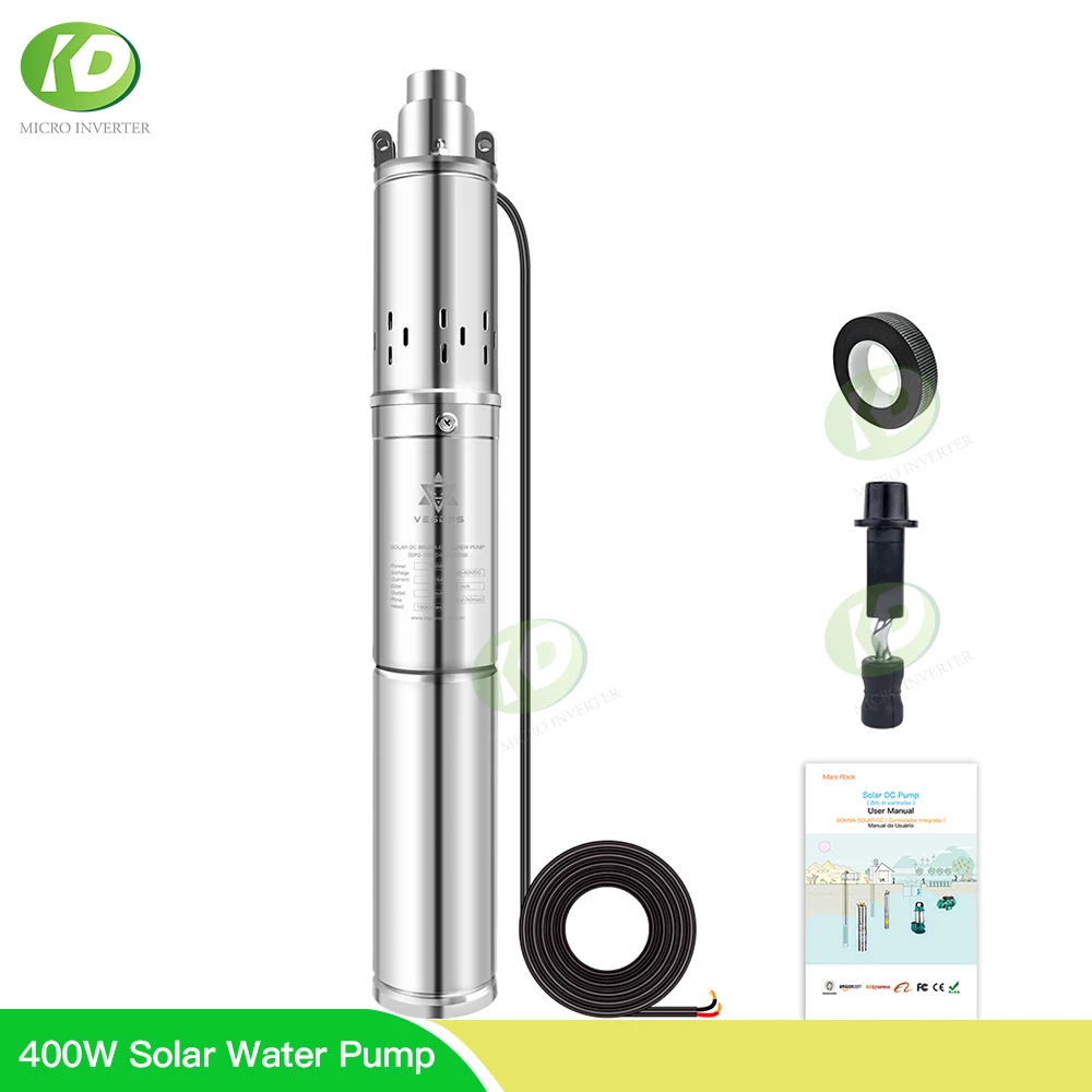 Pompe Solaire Submersible 48V DC 400W Avec Contrôleur MPPT – Irrigation Jardin