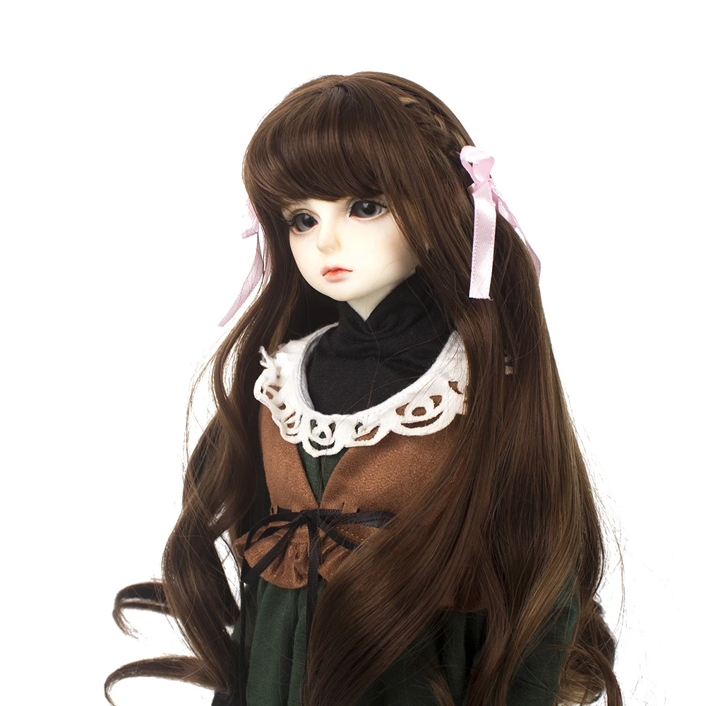 Модный стиль, новинка, красивый размер 1/3, BJD SD парики MSD born baby, длинные коричневые волосы из мягкого волокна для кукол, аксессуары