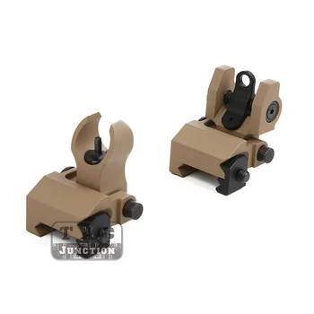 

Tactical Micro HK Style Battle Sight Front / Rear Round Folding Low-Profile Tactical Flat Iron Sight For Shooting Hunting DE