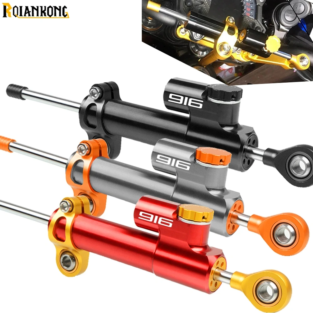 

916 logo Motorcycle Damper Steering StabilizerLinear Reversed Safety Control For DUCATI 916 916SPS 1995 1996 1997 1998 1999 2000