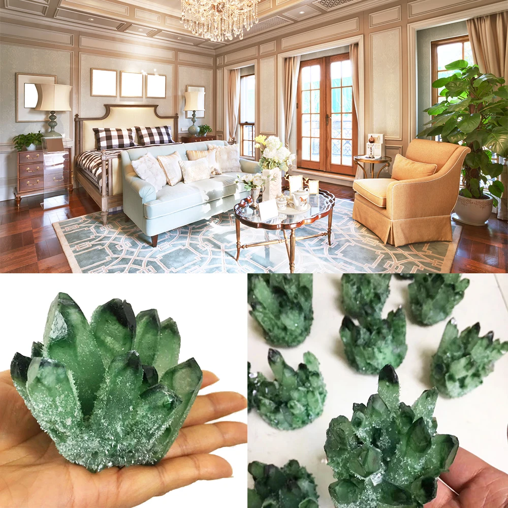 Natural Amethyst Green Crystal Cluster Quartz Raw Crystals Healing Stone Decoration Ornament Point Healing Energy Stone Minera H Natural Amethyst Green Crystal Cluster Quartz Raw Crystals Healing Stone Decoration Ornament Point Healing Energy Stone Minera H