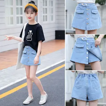 

2020 Summer Baby Girls Clothing Set Children T-shirt+Denim Shorts Skirts Tracksuit Suit Kids Girls Casual Clothes Outfits W213