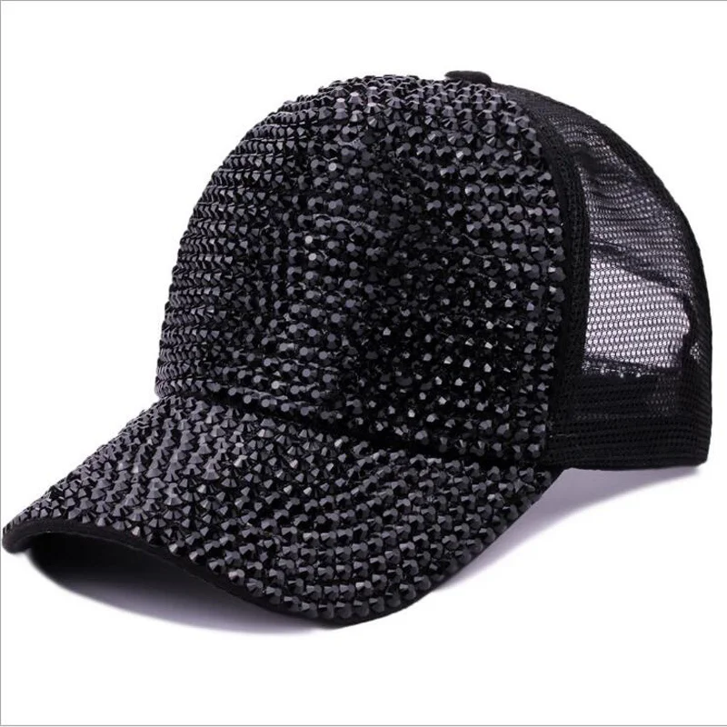 Sequined Rhinestone Pearl Cotton Baseball Cap For Women Ladies Summer Hat Snapback Hip Hop Hats Hat Cap Bone baseball cap