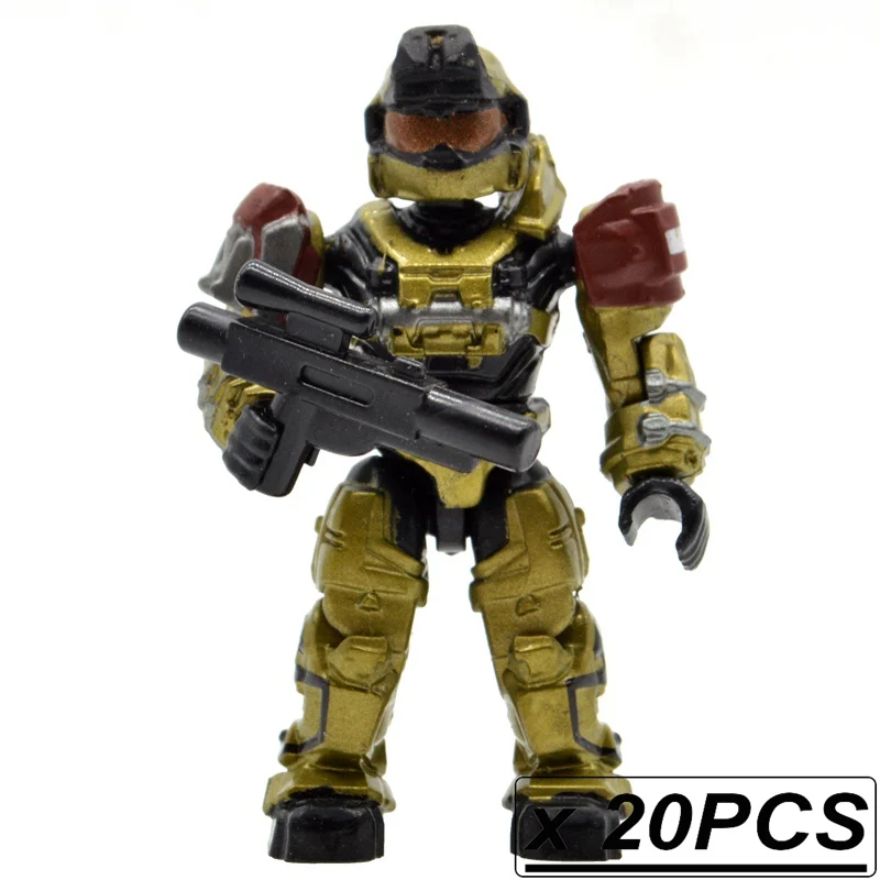 20 шт./лот, строительные блоки "воины", "люди", кирпичи, Halo Wars, игры, пластиковые доспехи для детей, сделай сам, подарки, игрушки с оружием, пистолеты - Цвет: 20pcs MB39