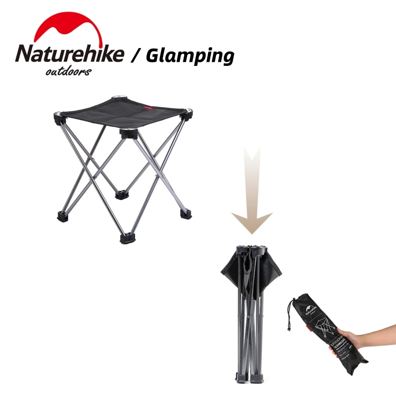 Naturehike Outdoor Aluminium Alloy Stool Ultralight Compact Portable Folding Fishing Stool Collapsible Camping Seat Hiking
