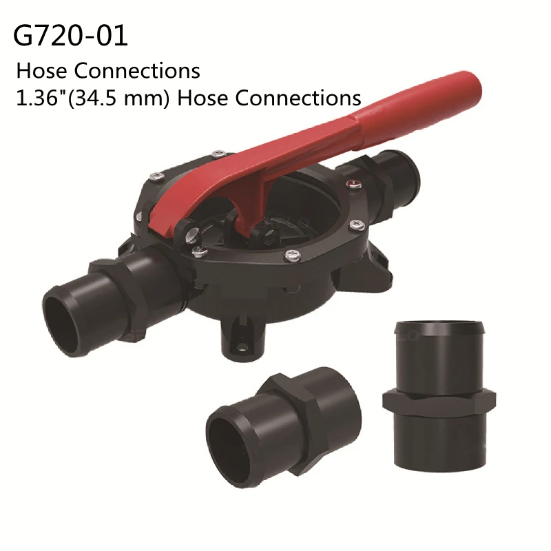 Manual Bilge Pump Up To 720GPH Flow Rate 1.36 Inch Hose Connections