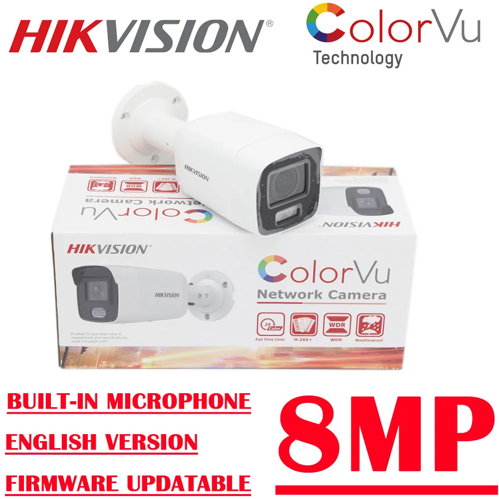8MP POE DS-2CD2087G2-LU new Hikvision CCTV ip camera Surveilance colorvu full color Fixed Bullet Network Built-in microphone