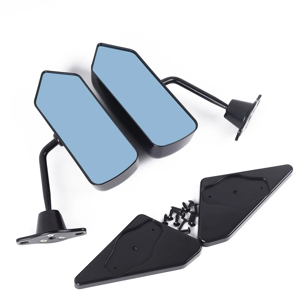 1 Pair Rear View Mirrors Car Universal Glossy Black Side Wear resistance