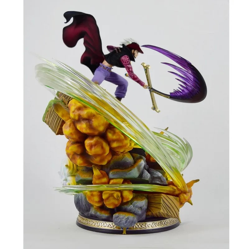 20" One Piece Statue Seven Warlords Of The Sea Bust Dracule Mihawk Full-Length Portrait LED GK Action Figure Toy BOX 51CM V357
