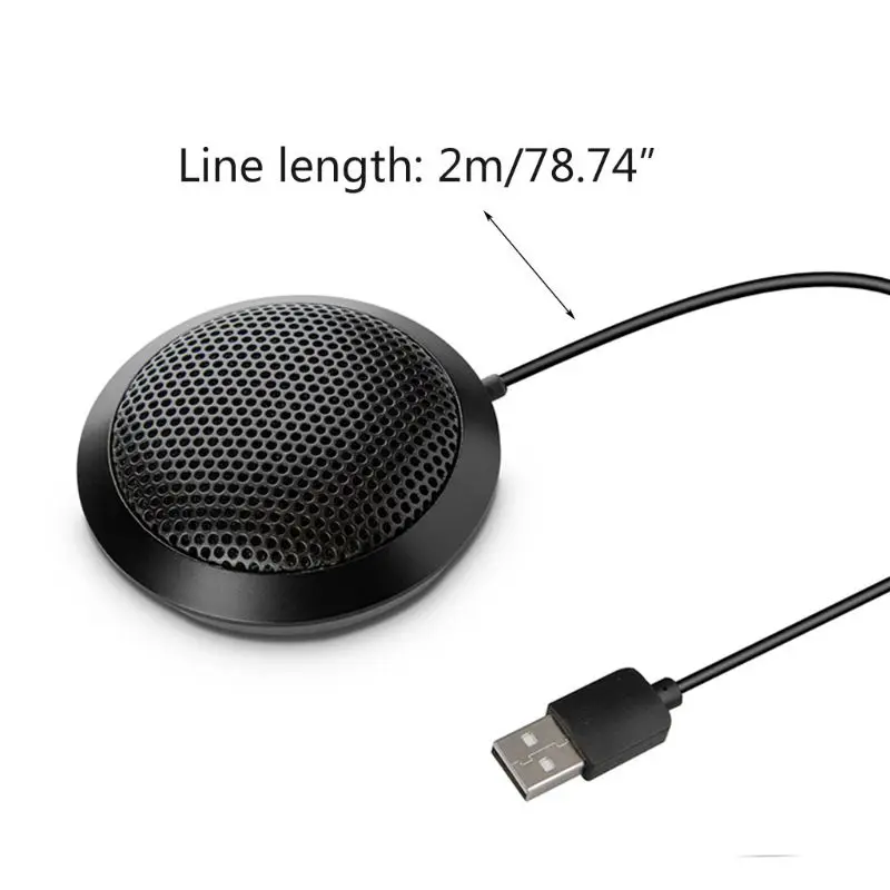 

USB Plug Computer Tabletop Omnidirectional Conference Microphone 360 Degree Long Distance