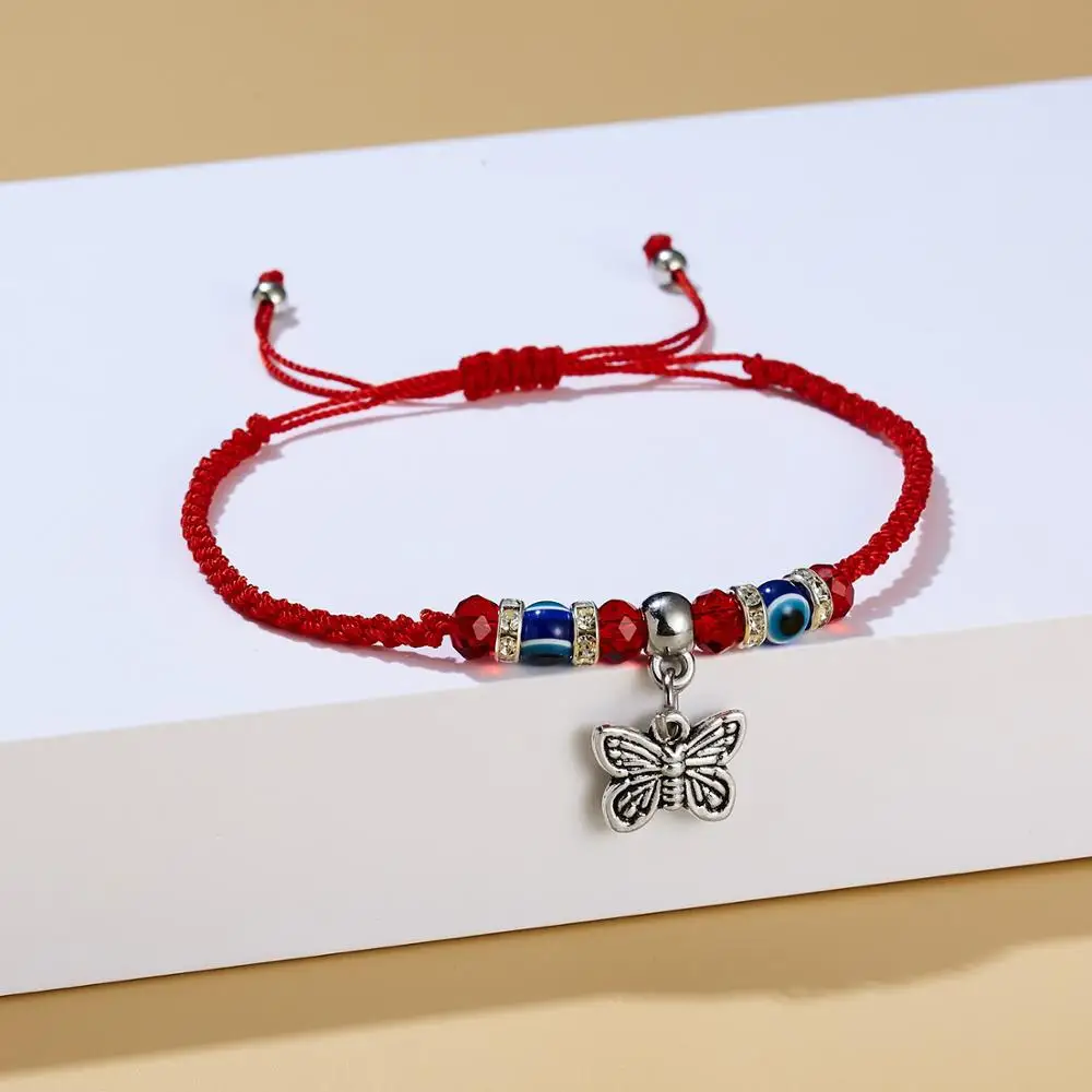 

Hot Chinese Style Specialty Bracelet For Men Women Red String Eye Charm Hand Braided Adjustable Friendship Symbol Christmas Gift