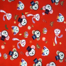 1 ярд полиэстер тонкий саржевый маленький медведь Рождество печать ткань для ручной работы стол Сделай Сам ткань T788