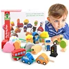 Wooden Toys Montessori Baby DIY Toys City Threading Beads String Lacing Puzzle Educational Crafts Toys for Children Kids Toddler 1