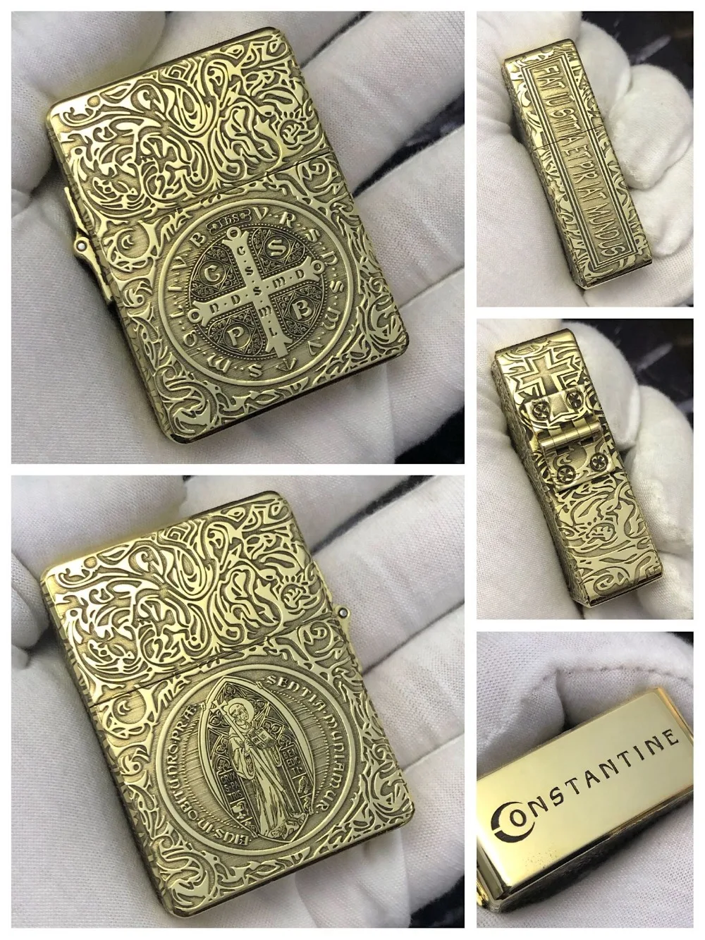 TH watch video constantine father ручная работа латунь 915 230 г пятисторонняя лазерная гравировка зажигалка