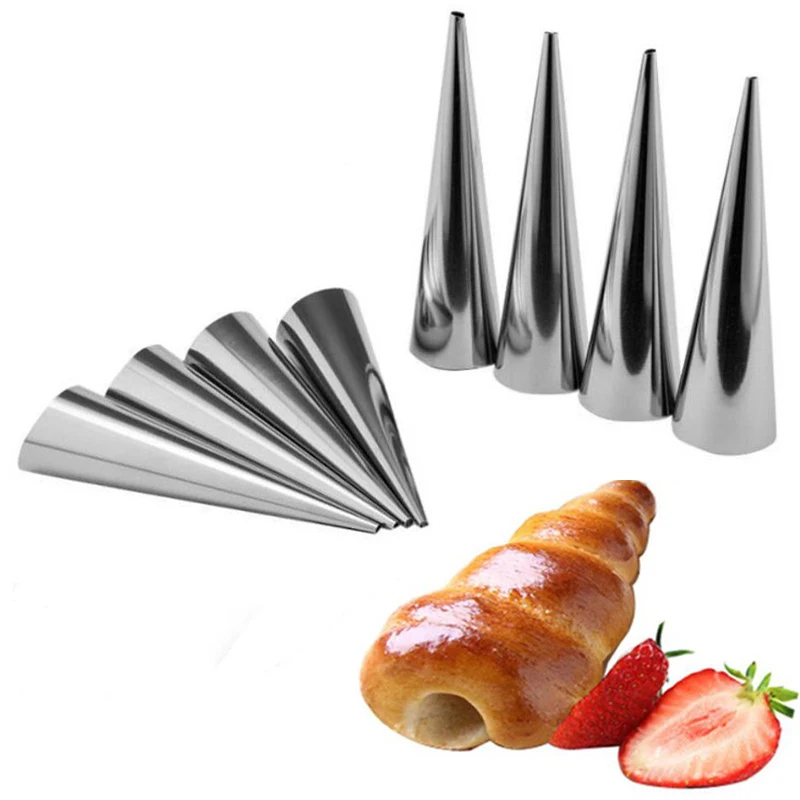 5/10Pcs Conical Tube Cone Roll Moulds cake mould Spiral Croissants Molds Cream Horn Mould Pastry Mold Cookie Dessert Kitchen Baking Set