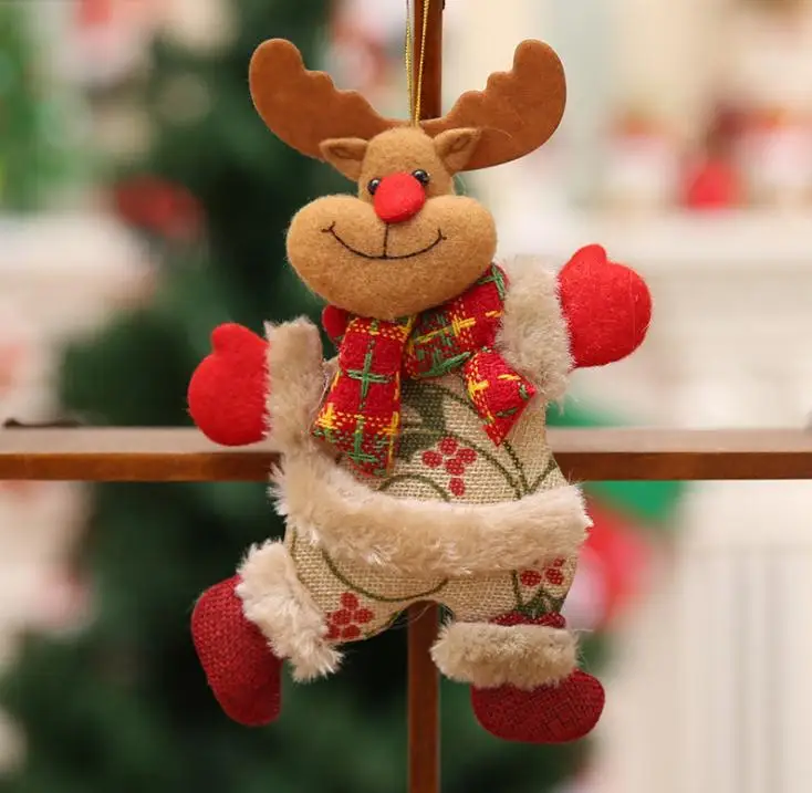 Забавная Рождественская елка украшение кулон Санта Клаус Медведь Снеговик Лось кукла Висячие украшения Рождественские украшения SN2339