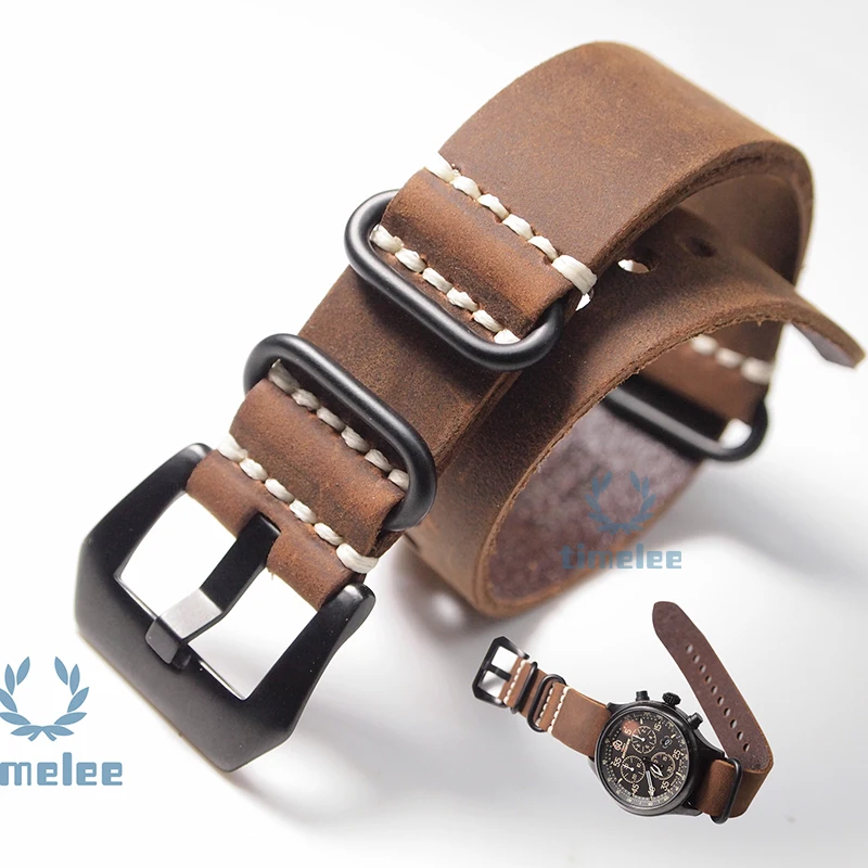 Сменный ремешок для часов crazy horse leather nato 20/мм22 мм/24 мм/26 мм | Наручные часы