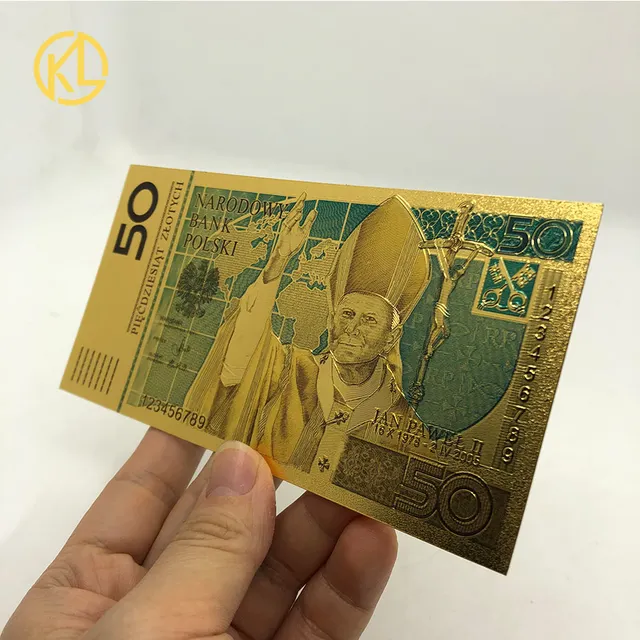 HOT 8 Designs Colored Gold Foil Polish Banknote Set