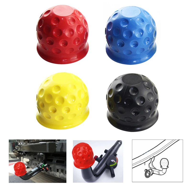 4 Colors Universal 55MM Tow Bar Ball Cover Cap Trailer Ball Cover Tow Bar Cap Hitch Trailer Towball Protect Car Accessories