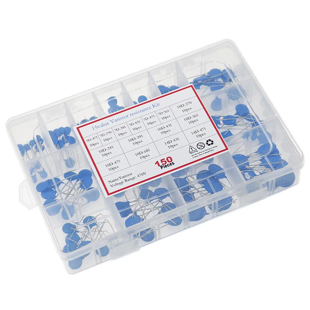 150pcs/Box 15value x 10pcs resistor kit Varistor Resistor Assorted kit 5D471K 7D471K 7D431K 10D471K 10D431K 10D391K 14D471K 14D431K 10D241K