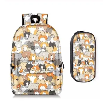 

kids book bag kawaii puppy dogs school backpack for teenager boy girl pug / bulldog / Bull Terrier children school bags backpack