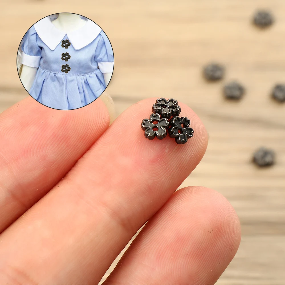 Metal Flower Buttons for DIY Doll Clothes Mini 5mm Toy Dolls Decoration Buckles Doll Handmade Sewing Clothing Accessories 20Pcs doll clothes accessories