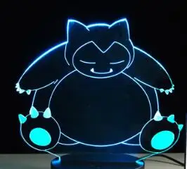 Mimikyu Jigglypuff Snorlax Arcanine Espeon Magikarp Purrloin Prinplup Lugia Cartoon 3D светодиодный светильник, 7 цветов, ночной Светильник - Испускаемый цвет: Model 6