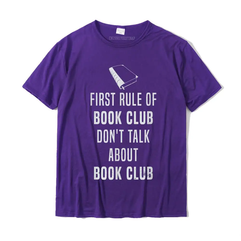 Normal Pure Cotton T-shirts for Men Short Sleeve 3D Printed Tops Shirts 2021 Popular Fall O-Neck Tops Shirts Casual First rule of book club don't talk about book club t-shirt__MZ15687 purple