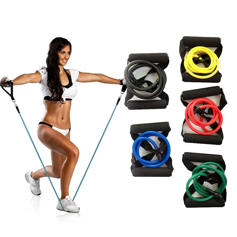 120cm Yoga Pull Rope Elastic Resistance Bands Fitness Gym Workout Up Exercise Tube Training Rubber Tensile Expander | Спорт и