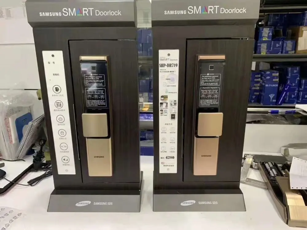 SAMSUNG отпечатков пальцев цифровой дверной замок с Wi-Fi IoT Keyless SHP-DR717/719 большой Moritse