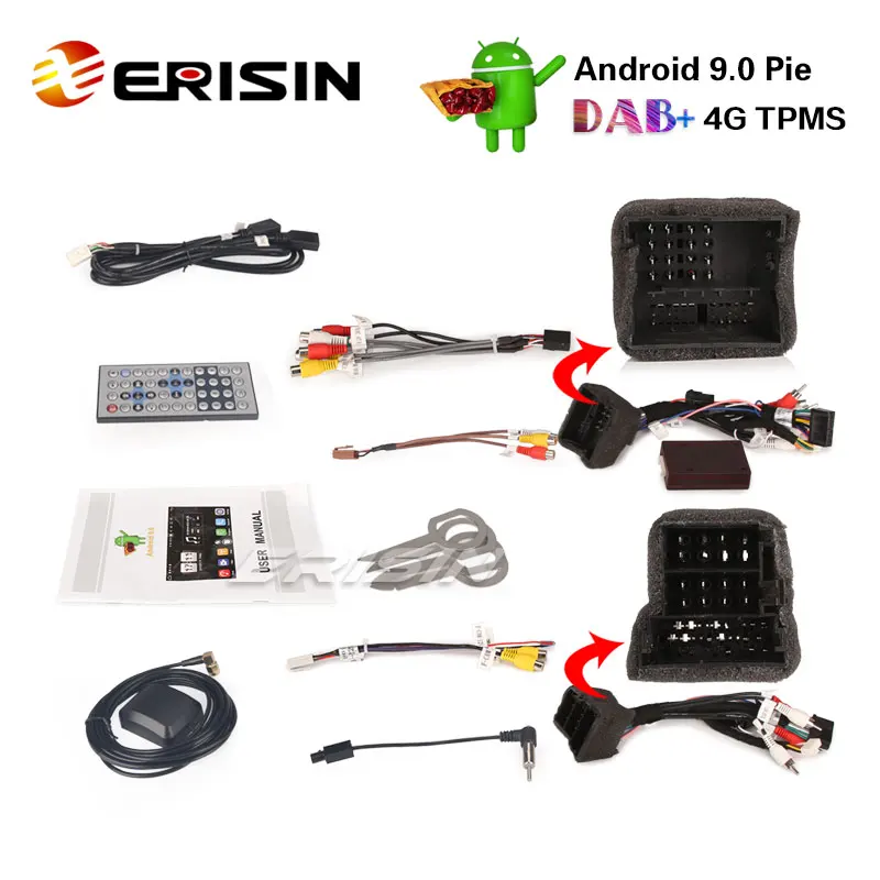 Erisin ES7738A " Android 9,0 Автомобильный DVD стерео DAB+ 4G gps навигация для Audi A4 S4 RS4 SEAT EXEO