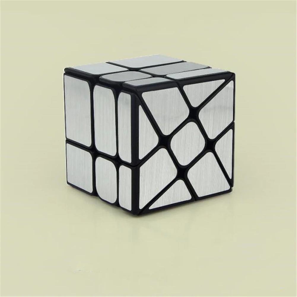 Мозговой Прорезыватель матовый стикер черный фон ветряная мельница 3x3 зеркальный скоростной Куб серебро