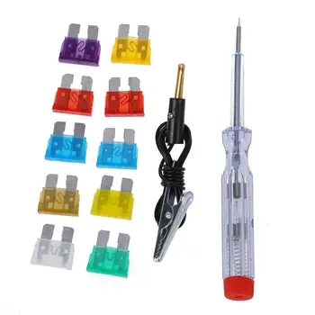 

6-12-24V Car Circuit Voltage Tester w ATC Blade Fuse w Alligator Clip
