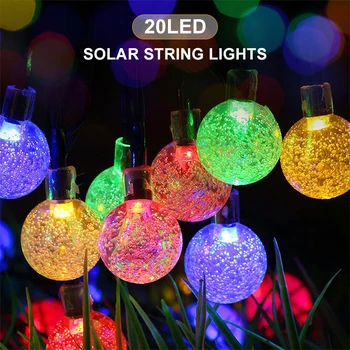 

Fairy Light Fairy String Light Romantic Durable Crystal Globe Ball 20LED Yard Xmas Decor Festival Fairy String Garden