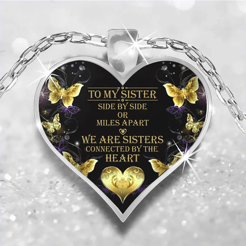 Женское Ожерелье в стиле бохо модное ожерелье с надписью Love Heart Best Friend Sister цветок