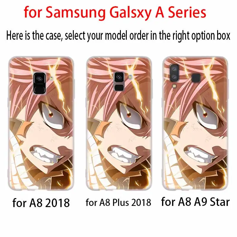 Силиконовый чехол с аниме Фея хвост для телефона Samsung A50 A70 A80 A30 A40 A90 A6 A8 A9 A7 A5 A3 Plus 2018