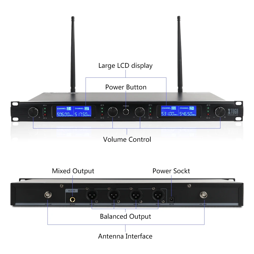 XTUGA Одежда высшего качества EW240PLUS 4 канала Беспроводной система микрофонов UHF караоке Системы беспроводные 2 ручной& 2 поясной дома Вечерние