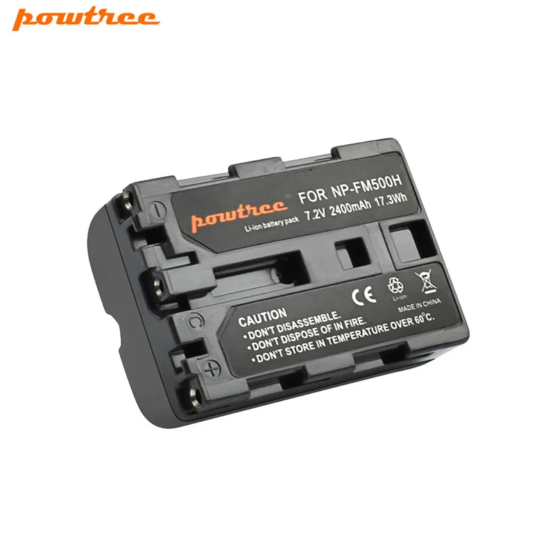 Powtree 2400 мА/ч, NP-FM500H NP FM500H Камера Батарея Замена для sony A57 A58 A65 A77 A99 A550 A560 A580 Батарея NP-FM500H - Цвет: 1 Battery