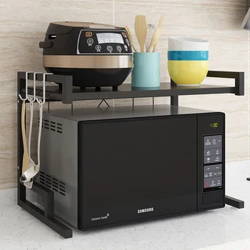 

Retractable microwave oven kitchen shelf household cooker oven shelf kitchen countertop double shelf